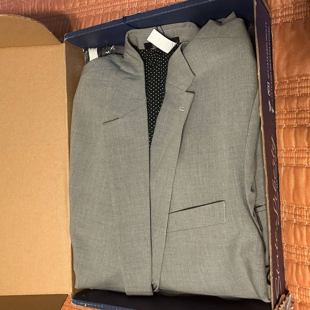 State & Liberty Suit, Heathered Grey, Athletic Fit, 40R